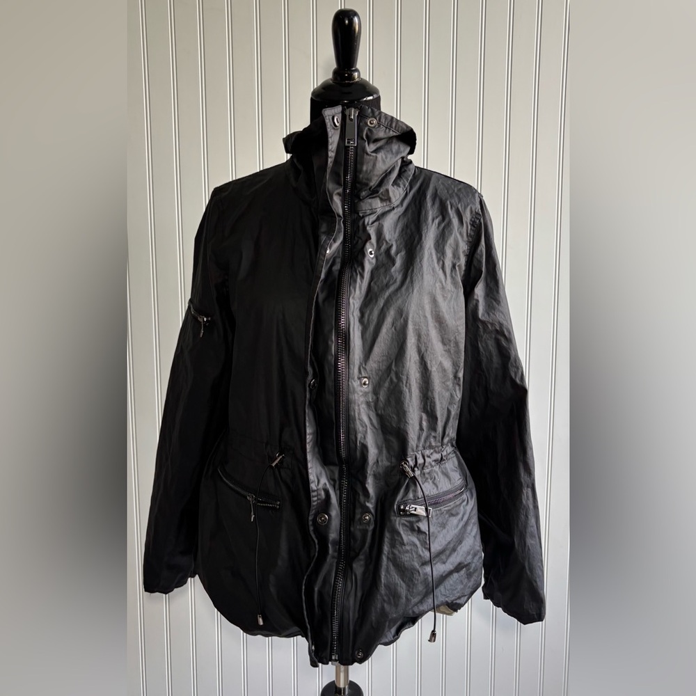 G.I.L.I. QVC Coat Cotton Anorak Jacket Black Size 14 Gorpcore Techwear Urban